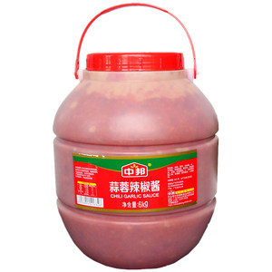 中邦蒜蓉辣椒酱 6kg*2罐 牛杂小吃餐饮拌饭酱辣酱 微辣 广东包邮