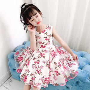 女童连衣裙夏装洋气小女孩碎花裙子2021新款儿童公主裙夏季童装裙