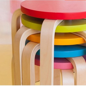 特价实木彩色儿童圆凳家用矮凳时尚创意椅子简约餐桌凳木凳小板凳