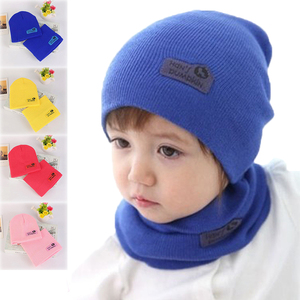 儿童帽子围脖套装秋冬季0-1-3岁男女童2宝宝保暖毛线帽两件套韩版
