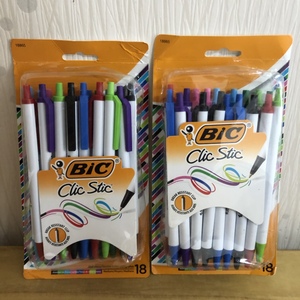 美国进口bic clic stic 时尚可伸缩圆珠笔1.0mm彩色现货塑料比克