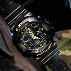 卡西欧男手表g-shock刘德华款拆弹专家迷彩军事风ga-100cf-1a/1a9