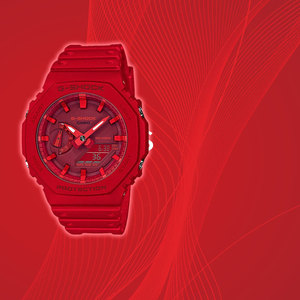 casio卡西欧g-shock红色运动防水电子手表潮流男女ga-2100/800-4a