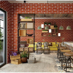 仿砖墙纸砖纹白砖红砖头砖块文化砖服装店客厅餐厅卧室无纺布壁纸