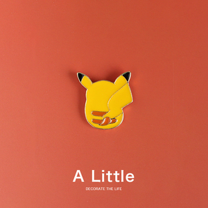 a little背影皮卡丘金属徽章男女个性胸针ins潮别针衣服包包装饰