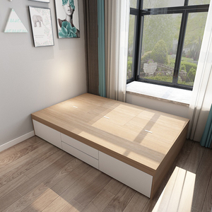 定制榻榻米床箱体无床头落地小户型收纳抽屉单人床气压高箱储物床