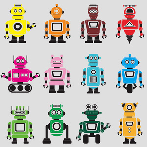 卡通可爱幼儿园教室贴画机器人贴乐高玩具智力培训班级装饰贴纸画