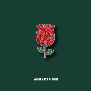 玫瑰花刺绣胸针