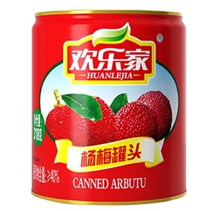 欢乐家糖水杨梅罐头水果饮料果肉食品12罐1箱