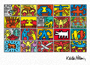 0030人付款淘宝凯斯哈林挂画keith haring街头涂鸦装饰画美国波普风