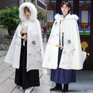 白色斗篷披风仙气雪纺