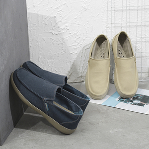 cross新款沃尔卢一脚蹬懒人帆布鞋夏季男韩版低帮百搭休闲鞋子男