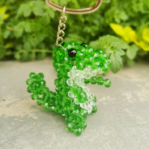 diy手工串珠编织材料包水晶材质钥匙包包手机小挂件小恐龙散珠子