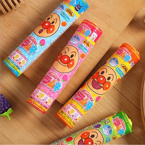 日本进口零食不二家面包超人水果味护齿葡萄糖钙片糖筒装儿童糖果