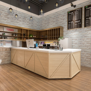 复古工业风咖啡厅酒吧转角水吧台奶茶蛋糕店收银台公司茶水吧台桌