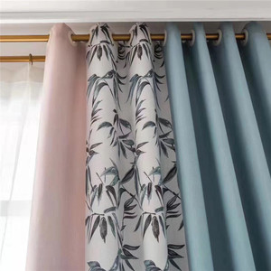2020年北欧简约新款无缝拼接竹子窗帘成品遮光客厅卧室成品定制