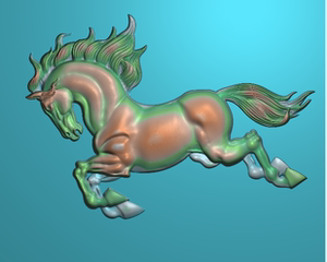 鸿福先精雕图(全部图马1)动物jd电脑雕刻浮雕灰度图