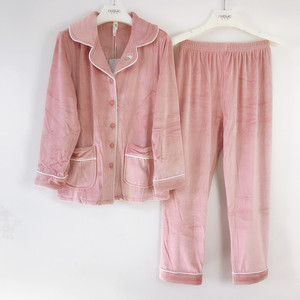 棉彩儿睡衣女士秋冬季新款2020海岛绒保暖长袖家居服套装bg207190