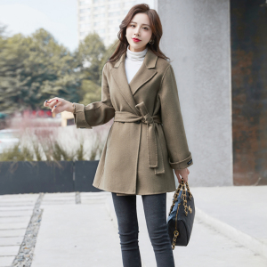 双面羊绒大衣女短款2020年新款秋冬高端羊毛呢子外套修身显瘦收腰