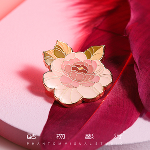 山茶花胸针女设计感原创中国风花朵磁吸别针小香风徽章国风配饰