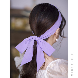 《关于紫～》丁香紫深紫色加长发带纯色高级感编辫子飘带蝴蝶结