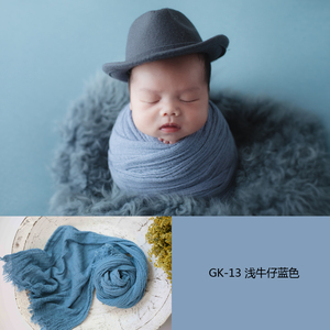 满月拍照道具新生的儿婴儿百日照宝宝摄影服装泡泡纱裹布GK包邮KD