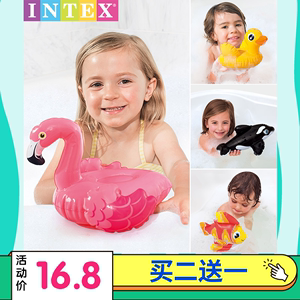 INTEX火烈鸟充气玩具趣味动物戏水洗澡宝宝水中游泳儿童玩偶沙滩