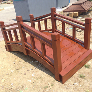 防腐木木桥碳化木复古弧形拱桥公园景观桥庭院花园栈道实木装饰桥