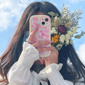 十三数码适用于苹果13/12/11promax粉色花朵小熊兔子郁金香手机壳