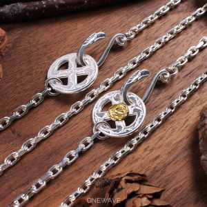 【在途】ken kikuchi 菊地健建点金唐草轮细角银链 钩轮项链