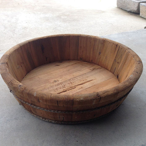 民俗怀旧老物件老木盆民间柏木盆实木洗脸盆收藏摆件明清旧家具