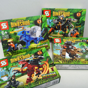 兼容 乐高侏罗纪我的恐龙世界来袭机械异特龙暴龙拼装积木玩具