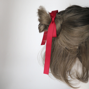 哪吒红头绳 红发带飘带 系马尾皮筋 蝴蝶结发圈 古风饰品