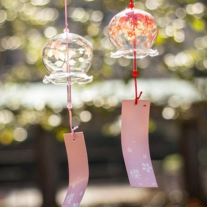 风铃挂饰玻璃儿童吊玲日式北海道和风复古创意卧室房间小清新透明图片