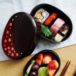 现货 日本进口hakoya茜樱日式和风多格双层饭盒成人微波炉便当盒