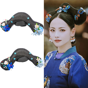 如懿传旗头同款配饰魏璎珞贵妃皇后头饰假发格格假发旗头绒花头饰