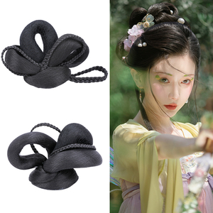 古风汉服假发唐制飞天高发髻影视拍摄头顶日常麻花发包高温丝辫子