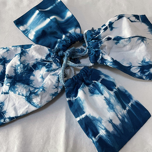 原创设计新款手工草木染蓝染植物扎染零钱袋收纳袋小布袋diy手工