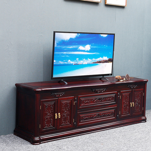 红木家具 南美酸枝木电视柜花开z富贵1.8米 古典中式实木床前地柜