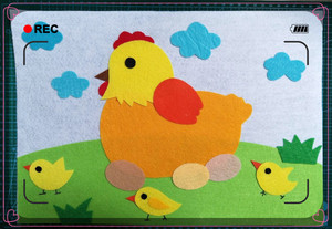 不织布贴画成品母鸡妈妈和宝宝 儿童手工幼儿园作业环创diy装饰画
