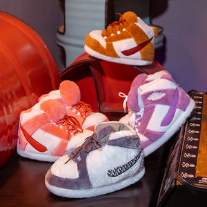 网红可爱搞怪恶搞笑aj棉拖鞋毛绒女冬个性创意男大棉鞋子情侣保暖