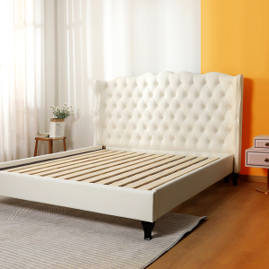 实木床白色框架