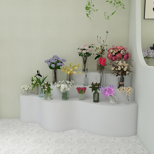 定制花店展示台展示架鲜花中岛展台展示柜陈列架花瓶架阶梯流水台