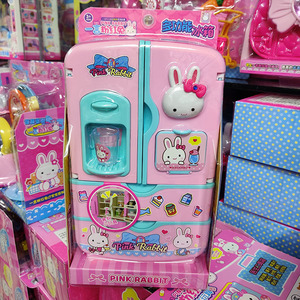 粉红兔双开门冰箱过家家冰箱玩具儿童大号套装仿真厨房男女孩益智