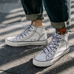 夏季新款冈山情侣鞋高帮帆布鞋男日本复古vintage硫化鞋学生百搭