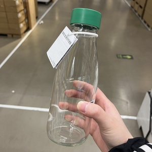 IKEA宜家 斯坝唐玻璃水瓶便携运动旅行玻璃水杯果汁杯子瓶子500ml