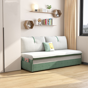 书房科技布折叠式沙发床一米二小型不占空间超窄1.5米伸缩沙发床