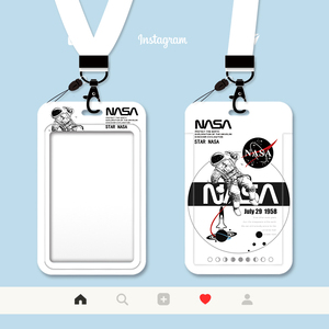 个性创意潮牌宇航员nasa学生饭卡公交卡套证件保护套工牌胸卡挂绳
