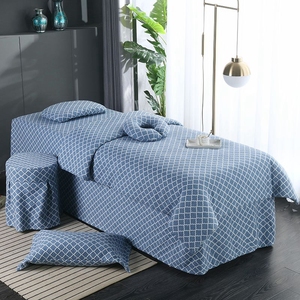 轻奢风针织棉美容床美容院专用床罩四件套按摩床单床上用品床套