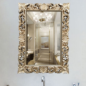 欧式镂空浴室镜梳妆镜壁挂玄关挂镜卫生间镜子卫浴镜欧式装饰镜子